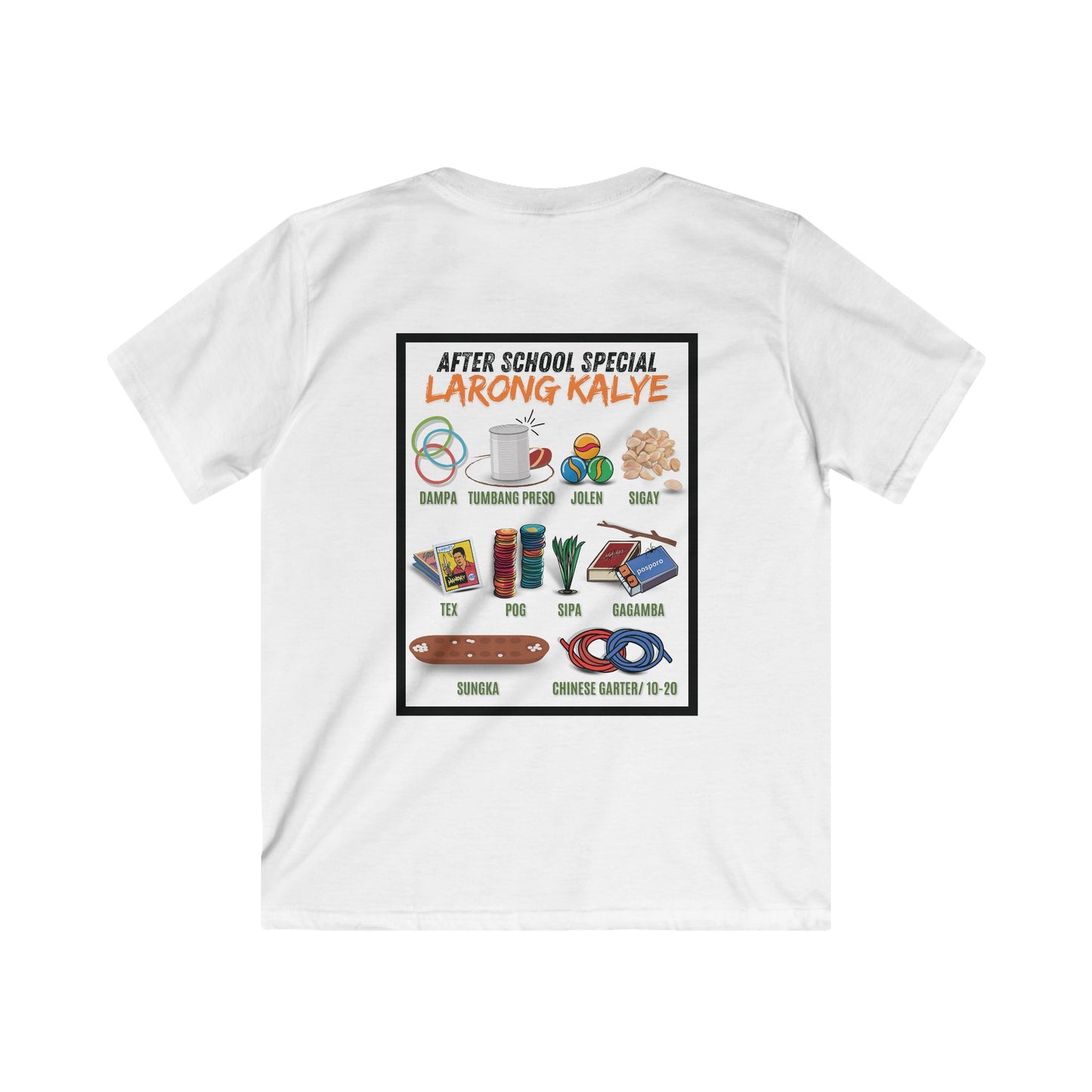 Larong Kalye Kids Tee - Filipino Childhood Nostalgia and Heritage Pride (Kids Unisex soft style shirt)